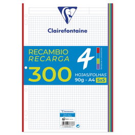 Clairefontaine Recambio DIN A4 300 Hojas 90 g Cuadro 5 mm