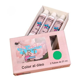 Wonder Art by Pryse Caja de 3 Tubos de Óleo 21ml Verde Permanente Nº.47