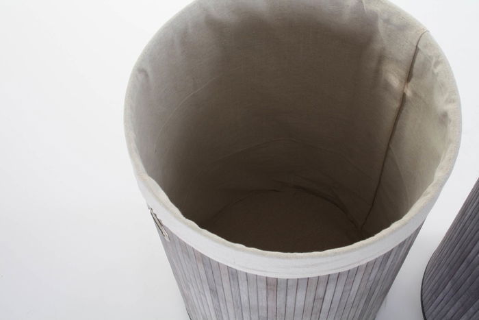 DKD Home Decor Cesta Ropa Basicos Gris Beige 38 x 60 x 38 cm Set de 3