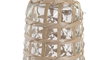 DKD Home Decor Jarrón de Cristal y Mimbre Natural 13x13x30 cm