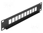 DeLOCK Panel de conexión Keystone de 10 pulgadas, 10 puertos, negro