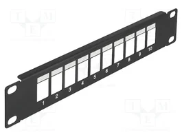 DeLOCK Panel de conexión Keystone de 10 pulgadas, 10 puertos, negro