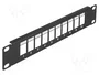 DeLOCK Panel de conexión Keystone de 10 pulgadas, 10 puertos, negro