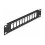 DeLOCK Panel de conexión Keystone de 10 pulgadas, 10 puertos, negro