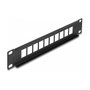 DeLOCK Panel de conexión Keystone de 10 pulgadas, 10 puertos, negro