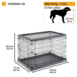 Ferplast Jaula Perro Superior 120 118 x 77 x h 82,5 cm