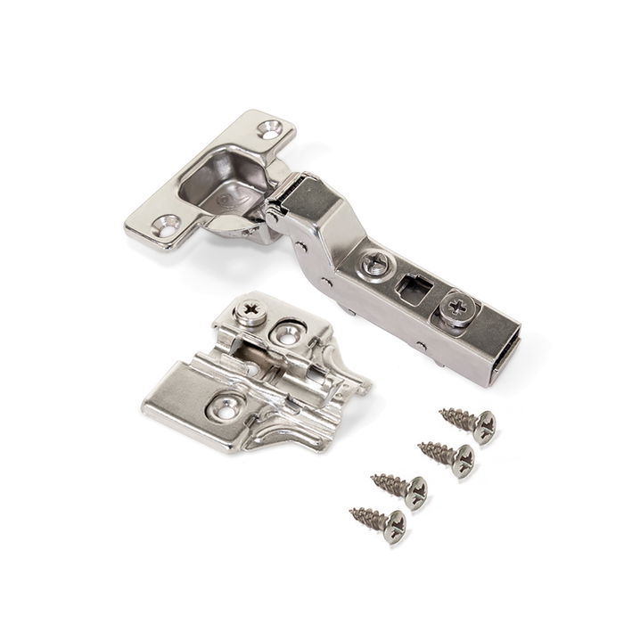 Emuca Lote de 20 bisagras supercodo X91N con suplementos para atornillar, Altura 0, Acero, Niquelado Emuca Lote de 20 bisagras supercodo X91N con suplementos para atornillar, Altura 0, Acero, Niquelado