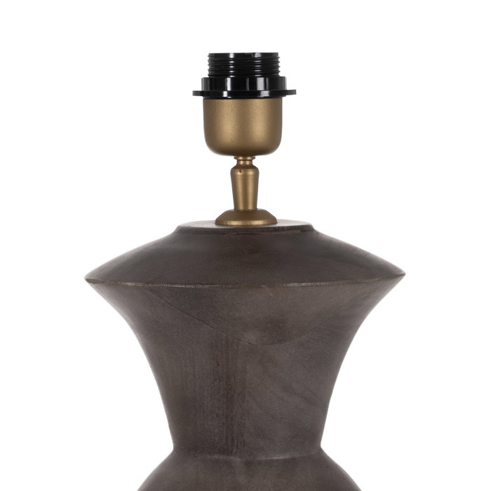 Base Lámpara Mesa Marrón Madera de Mango 19 X 19 X 34 cm