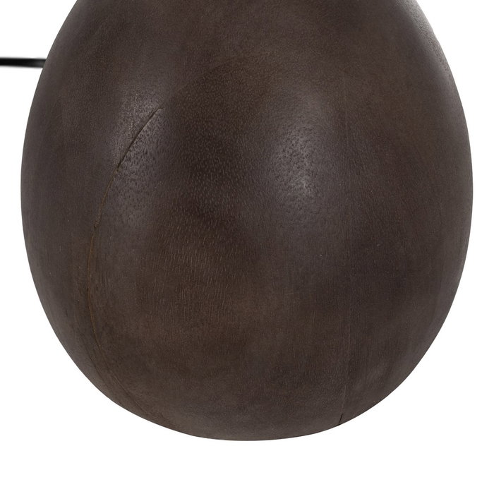 Base Lámpara Mesa Marrón Madera de Mango 19 X 19 X 34 cm