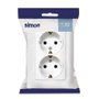 Simon Doble base enchufe con tt blanco con marco serie 10