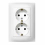 Simon Doble base enchufe con tt blanco con marco serie 10