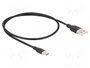 DeLOCK Cable USB 2.0 de Tipo-A a Tipo-C™ 0,5 m Negro Silicón