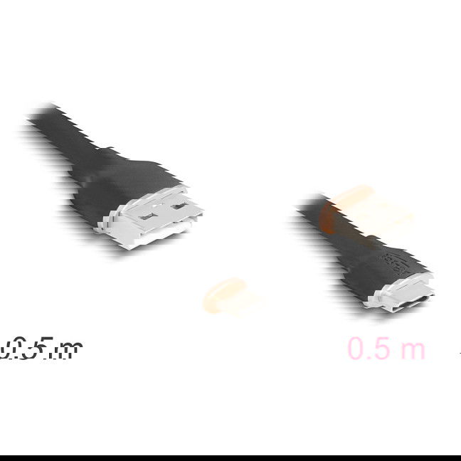 DeLOCK 81225 Cable USB 2.0 USB-A Macho a USB-C Macho 0.5 Metros, Color Negro, 0.48 Gbit/s, 3A