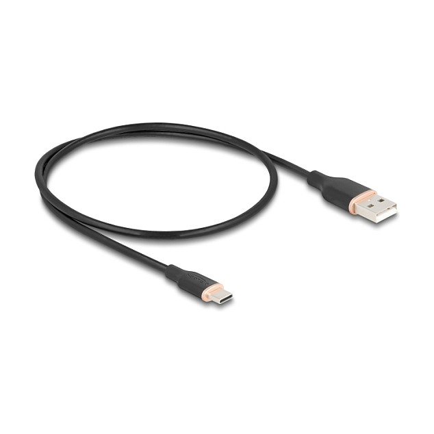 DeLOCK Cable USB 2.0 de Tipo-A a Tipo-C™ 0,5 m Negro Silicón