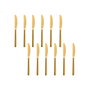 Summa Cuchillo de Mesa Oro Satin 220 mm - Cuchillería en Acero Inoxidable con Acabado PVD - SINXELO (Set de 12)