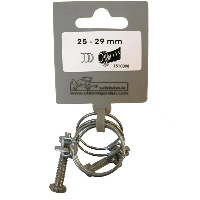 Ubbink - Abrazaderas de Manguera Galvanizadas, Juego de 2, Diámetro 25-29 mm, Para Manguera Espiral - AABEN27229