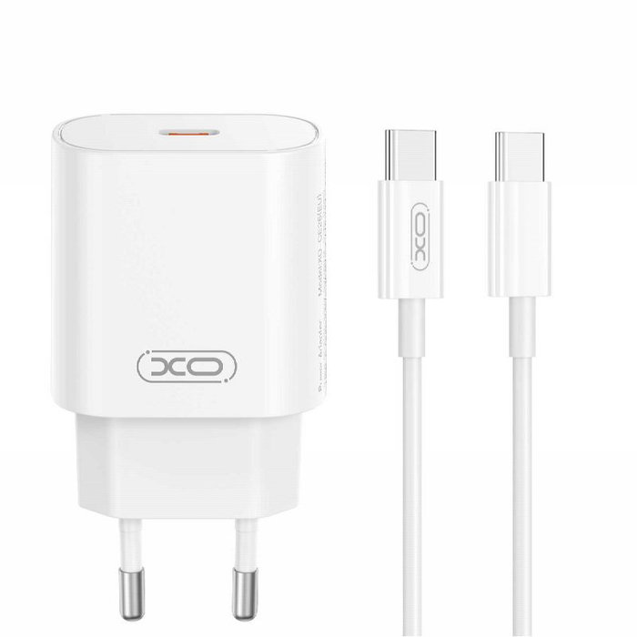 XO Cargador de móvil USB-C PD 25W con cable tipo C a tipo C