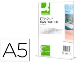 Q-connect Expositor sobremesa metacrilato tamaño A5 a dos caras