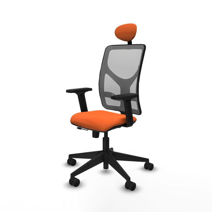 PIQUERAS Y CRESPO Silla de oficina Motilla con mecanismo Sincro/Traslack, Naranja y Gris