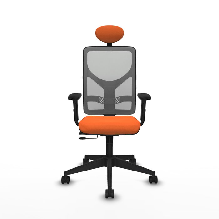 PIQUERAS Y CRESPO Silla de oficina Motilla con mecanismo Sincro/Traslack, Naranja y Gris
