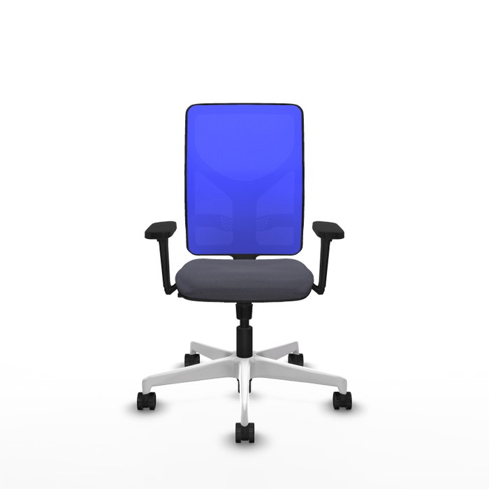 PIQUERAS Y CRESPO Silla de oficina Motilla con mecanismo Sincro, Gris oscuro y Azul