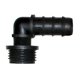 Aqua Control Codo Mixto para Tubo Ø16 mm a Rosca Macho ½ Pulg, Polipropileno Negro, 4 Unidades
