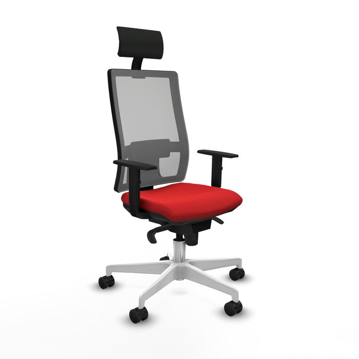 PIQUERAS Y CRESPO Silla de oficina Horna con mecanismo Sincro, Rojo y Gris PIQUERAS Y CRESPO Silla de oficina Horna con mecanismo Sincro, Rojo y Gris