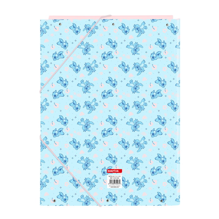 Carpeta de anillas Lilo & Stitch Ohana Azul Rosa claro A4 26 x 33.5 x 2.5 cm