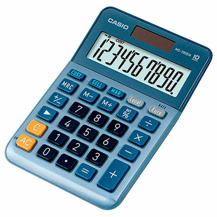Casio MS-100EM Calculadora de Sobremesa Azul de 10 Dígitos