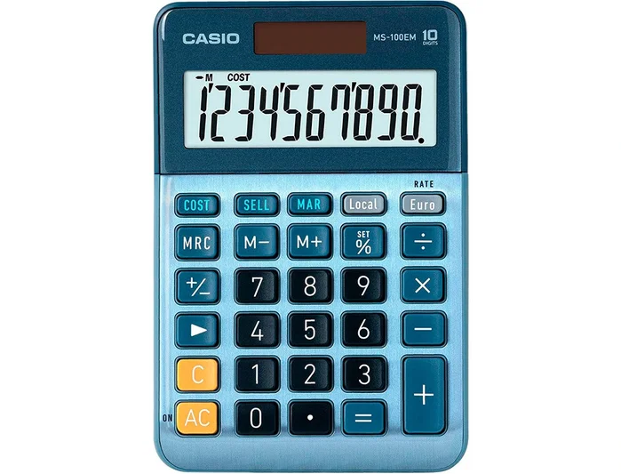 Casio MS-100EM Calculadora de Sobremesa Azul de 10 Dígitos