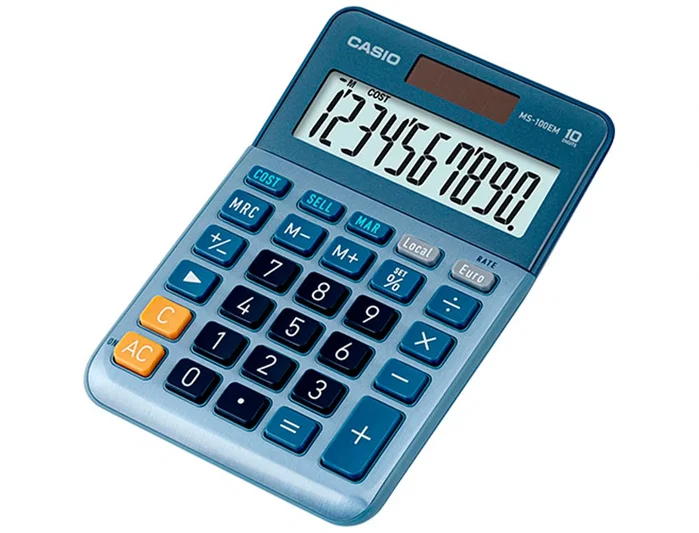 Casio MS-100EM Calculadora de Sobremesa Azul de 10 Dígitos
