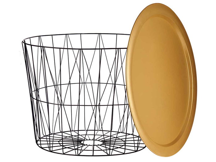 Giftdecor Mesa Central Grande 62 cm x 45.5 cm x 62 cm Metal Negro Oro (Set de 4) Giftdecor Mesa Central Grande 62 cm x 45.5 cm x 62 cm Metal Negro Oro (Set de 4)