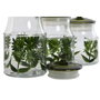 DKD Home Decor Set de 3 Botes de Cristal Botánico Verde