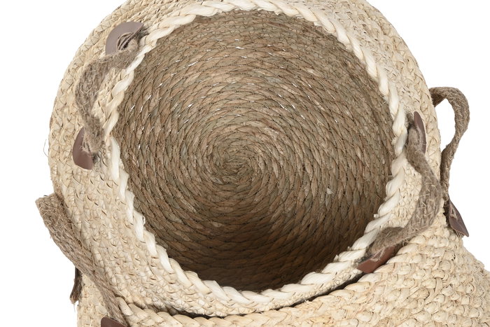 DKD Home Decor Cesta Set de 3 Fibra Natural 41x37x41 cm