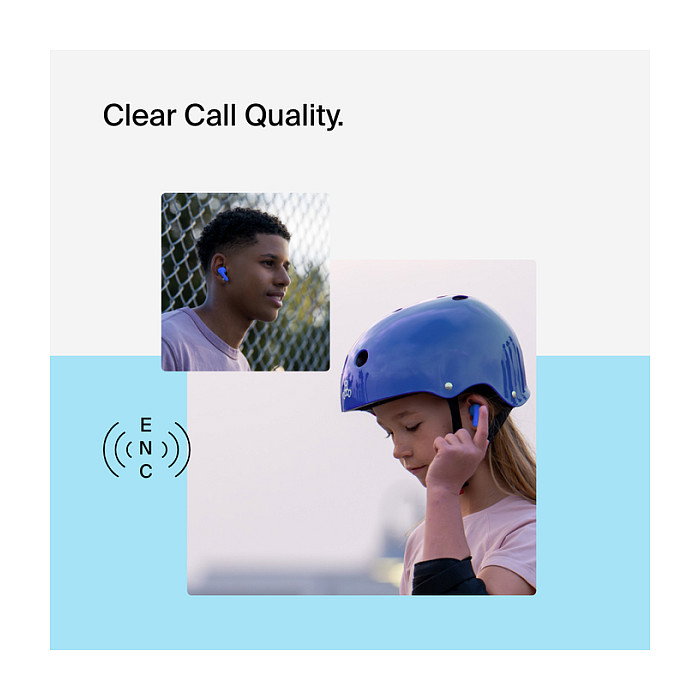 Belkin AUC011btBL Soundform Nano 2 Auriculares Inalámbricos Intraurales para Niños, Resistente al Agua IPX5, Bluetooth 5.3, 28h Batería, Azul