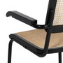 Silla Negro-Natural Madera-Ratán Salón 61,50 X 53 X 82,50 cm (Set de 2)