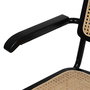 Silla Negro-Natural Madera-Ratán Salón 61,50 X 53 X 82,50 cm (Set de 2)
