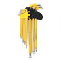 Workpro Juego de 9 Llaves Torx de Seguridad de Brazo Largo T10-T50 Acero Cromo-Vanadio Amarillo