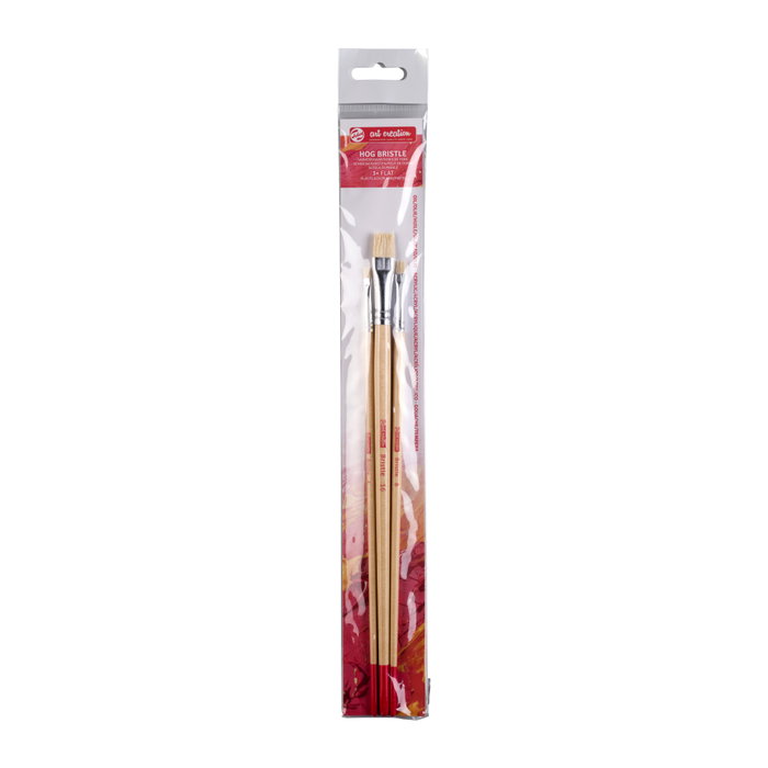 Talens Art Creation Set de 3 pinceles planos de pelo de cerda para óleo/acrílico Talens Art Creation Set de 3 pinceles planos de pelo de cerda para óleo/acrílico