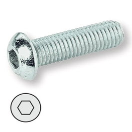 UCAFIX Tornillo ISO 7380 Allen, Rosca Metrica M5 x 12 mm, Zincado, Metal - (Ref: Iso 7380)