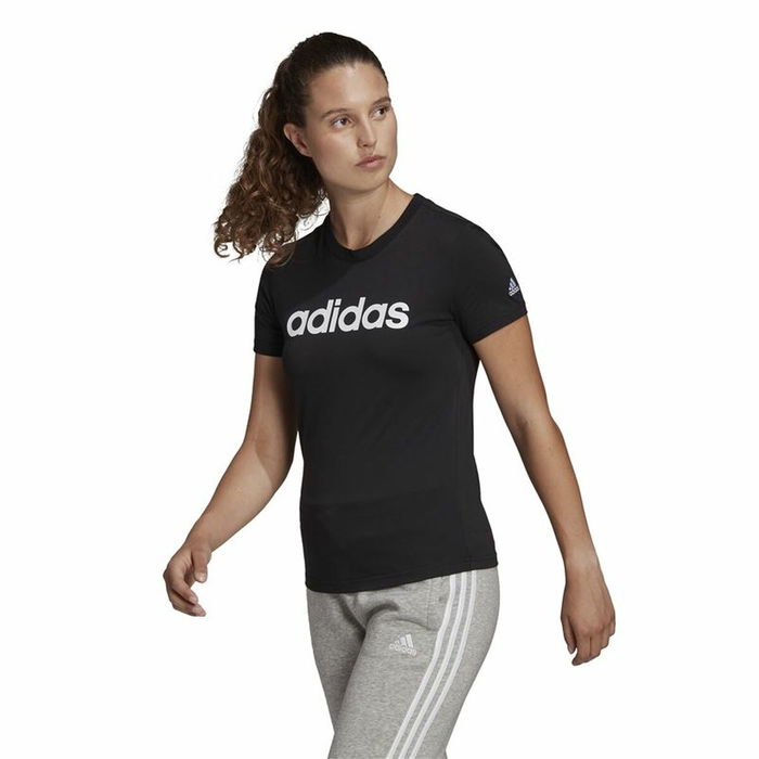 Camiseta de Manga Corta Mujer Adidas Lin T Negro (XS)