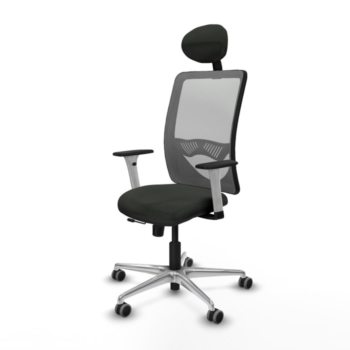 PIQUERAS Y CRESPO Silla de oficina Zulema con mecanismo Sincro/Traslack, Negro y Gris