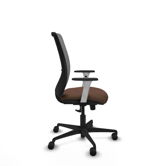 PIQUERAS Y CRESPO Silla de oficina Zulema con mecanismo Sincro, Tela Marrón y Malla Gris PIQUERAS Y CRESPO Silla de oficina Zulema con mecanismo Sincro, Tela Marrón y Malla Gris