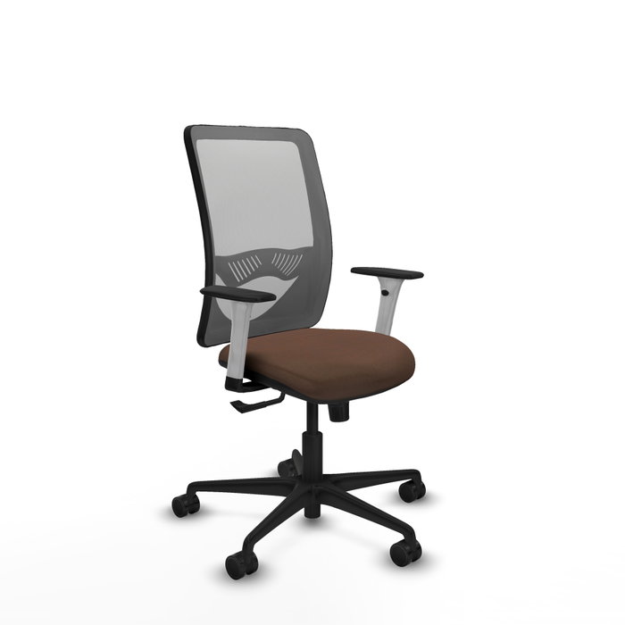 PIQUERAS Y CRESPO Silla de oficina Zulema con mecanismo Sincro, Tela Marrón y Malla Gris PIQUERAS Y CRESPO Silla de oficina Zulema con mecanismo Sincro, Tela Marrón y Malla Gris