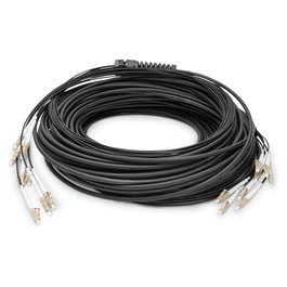 Digitus LWL Patchkabel de Fibra Óptica LC/UPC Preconfeccionado OM4, 8 Fibras, 75m, 50/125 µm, Multimodo, 0.3 dB, Negro