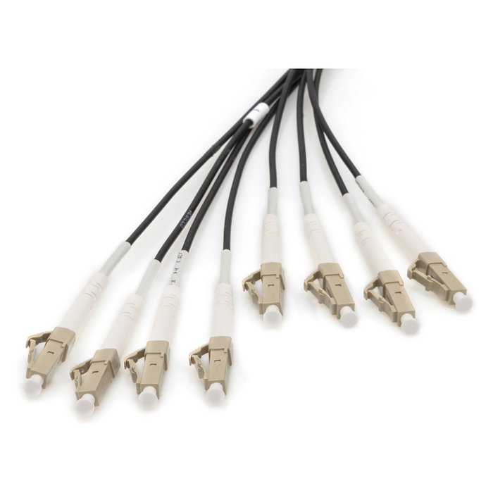 Digitus LWL Patchkabel de Fibra Óptica LC/UPC Preconfeccionado OM4, 8 Fibras, 75m, 50/125 µm, Multimodo, 0.3 dB, Negro