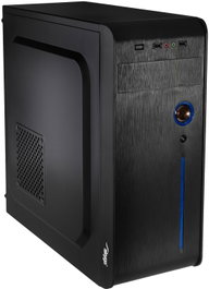 Akyga AK939BL Torre Midi ATX Negra con detalles azules