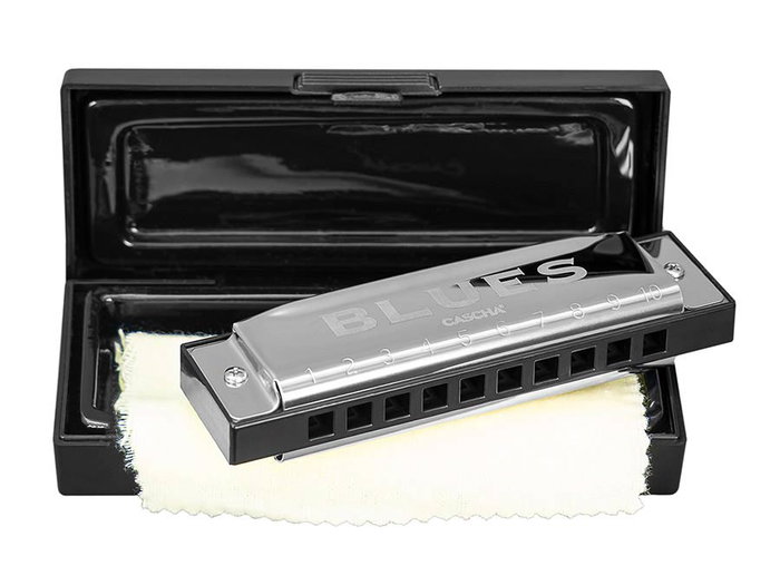 Blues Harmonica In E, Incl. Case And Cleaning Clot Blues Harmonica In E, Incl. Case And Cleaning Clot
