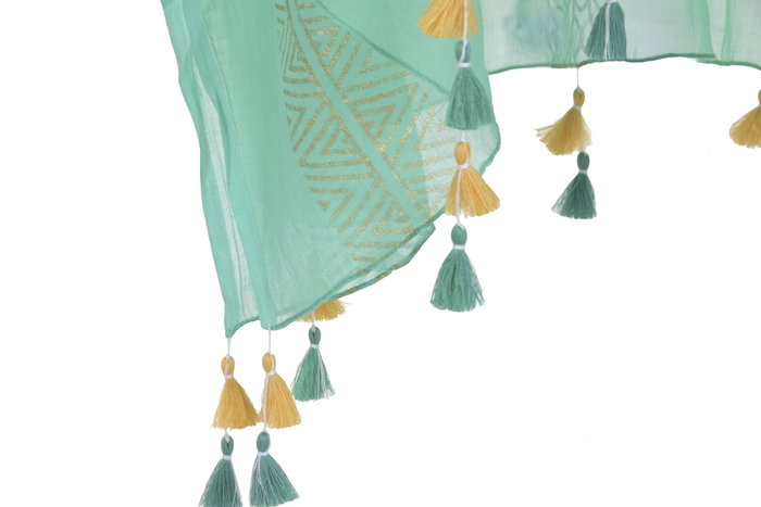 DKD Home Decor Kaftan Mediterraneo Verde Beige 90 x 105 cm (3 Unidades)