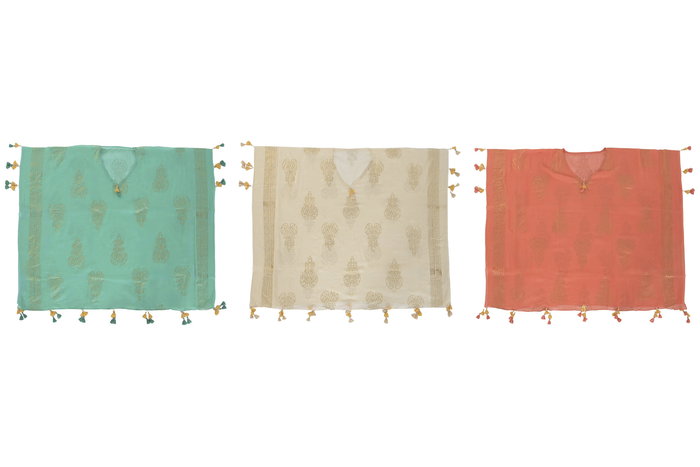 DKD Home Decor Kaftan Mediterraneo Verde Beige 90 x 105 cm (3 Unidades)